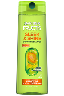 Front of Pack of Fructis Sleek & Shine Shampoo